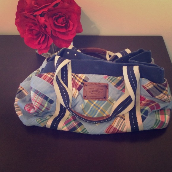 Tommy Hilfiger Plaid Patch Tote Bag