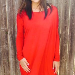 Red piko tunic