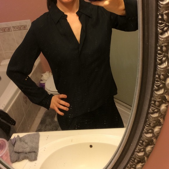 ON HOLD: Black silk dress shirt
