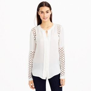 J. Crew silk lace georgette blouse