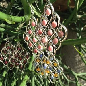 Gemstones chandelier earrings