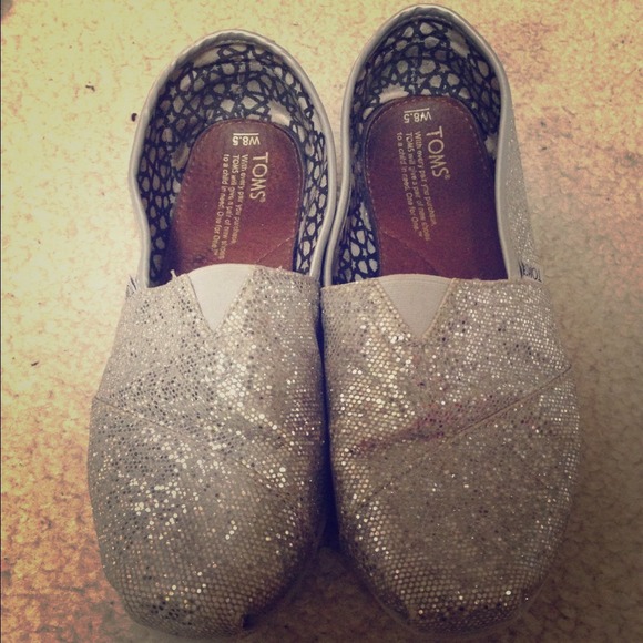 Silver Glitter Toms