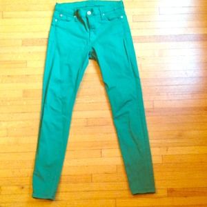 Kelly green Hudson skinny jeans