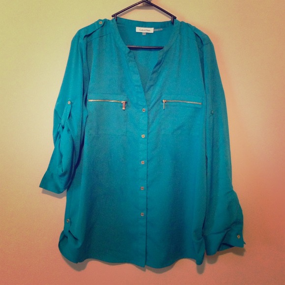 Calvin Klein Button Down Chiffon Shirt | BNWOT