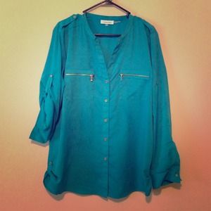 Calvin Klein Button Down Chiffon Shirt | BNWOT