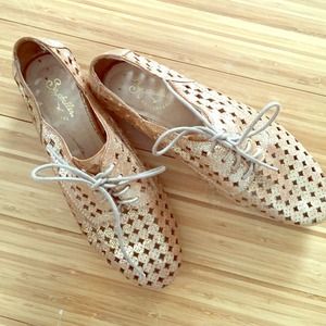 Seychelles gold perforated lace ups