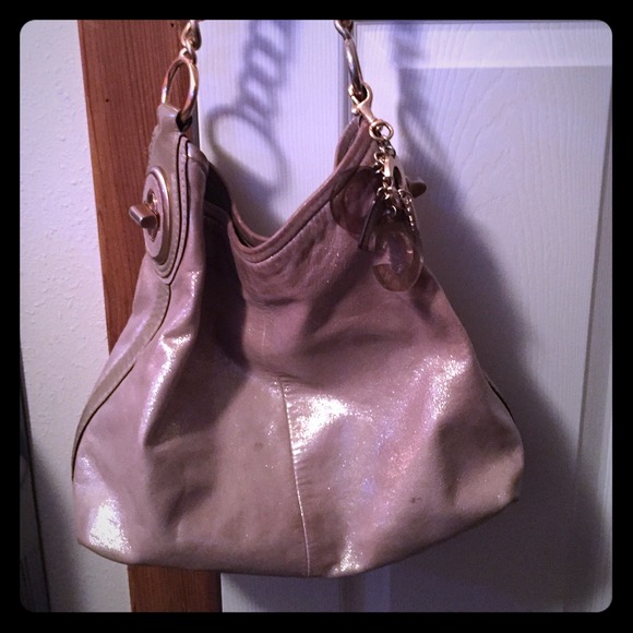 Gold metallic Coach bag