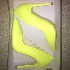 Lime green pumps