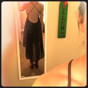 Beautiful, backless hi-lo dress!