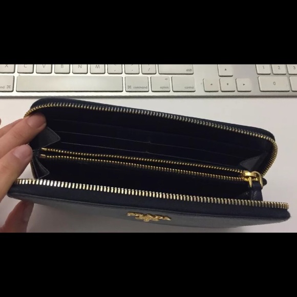 Prada Saffiano Leather Zip Around Wallet - Picture 2 of 3