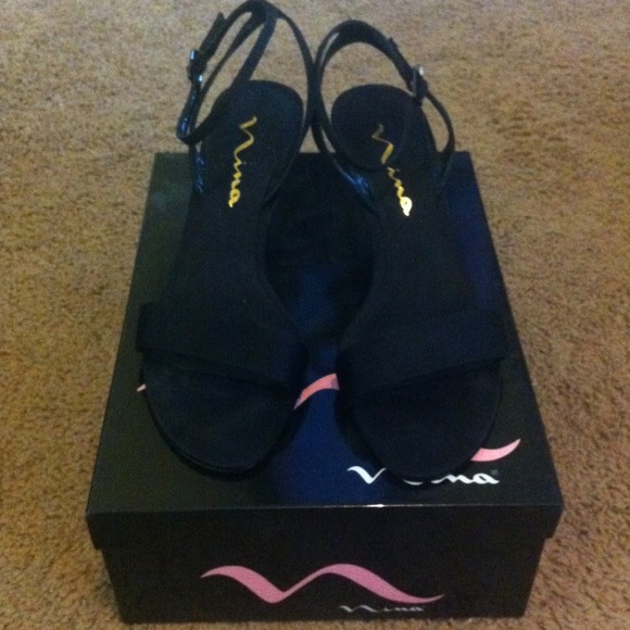 Black Satin Heels