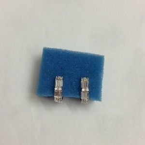 Sterling silver 925 hoop earrings CZ