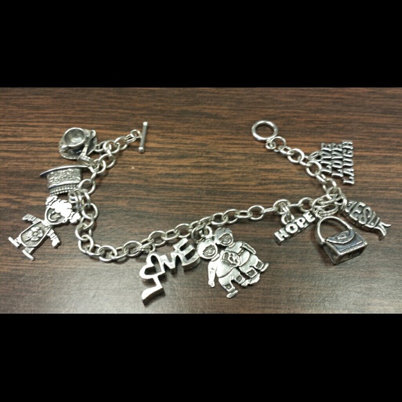 Sterling Silver Toggle Charm bracelet