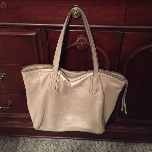Fossil leather tote bag