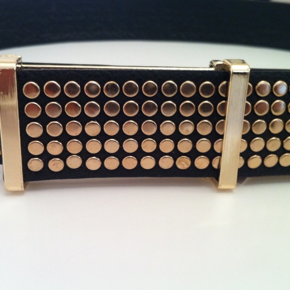 Great black and gold flat studded glam belt - Picture 2 of 4