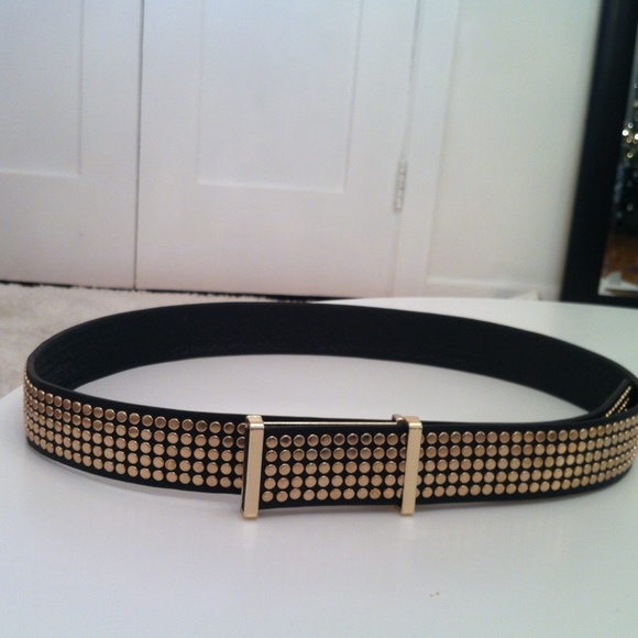 Great black and gold flat studded glam belt - Picture 4 of 4