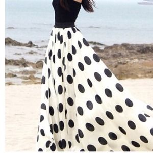 Long Maxi Skirt Black and White