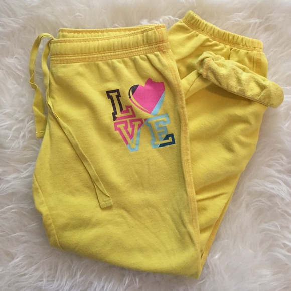 PINK Victoria's Secret Other - Yellow VS Pink Cropped Sweats
