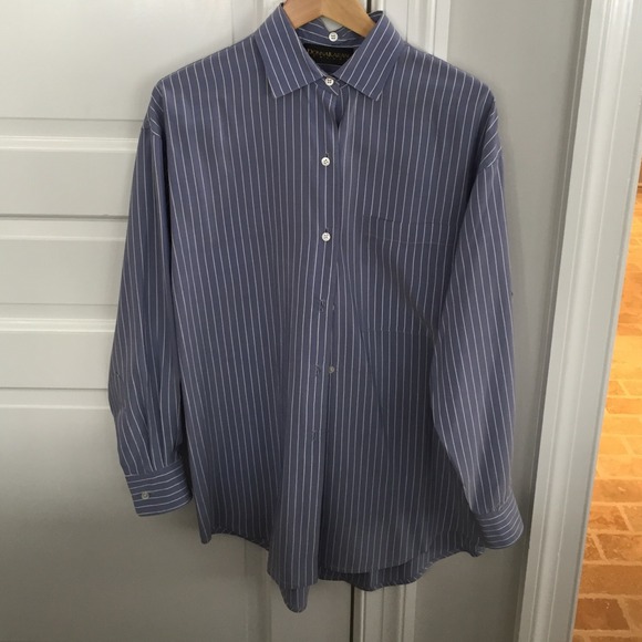 Donna Karan Tops - **Sale**Donna Karan light blue stripe silk shirt