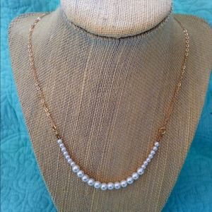 Dainty Pearl and Gold Necklace