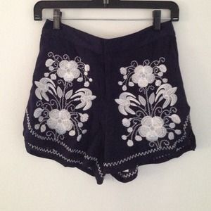 Navy high waist shorts