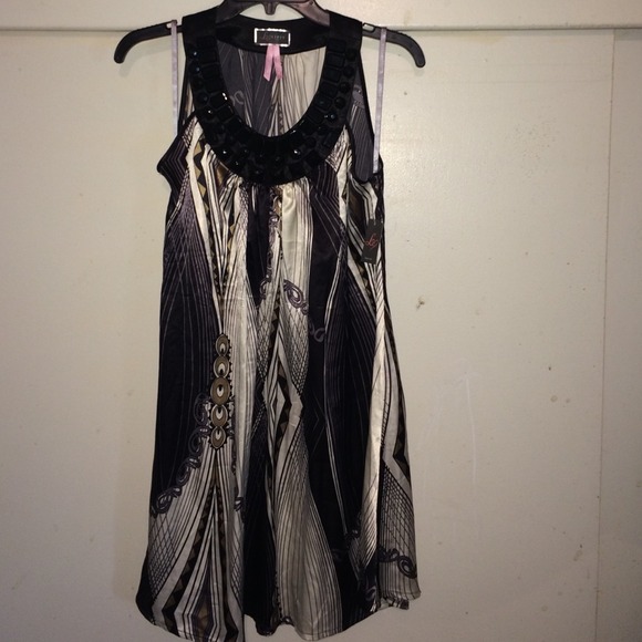 Black satin loose dress