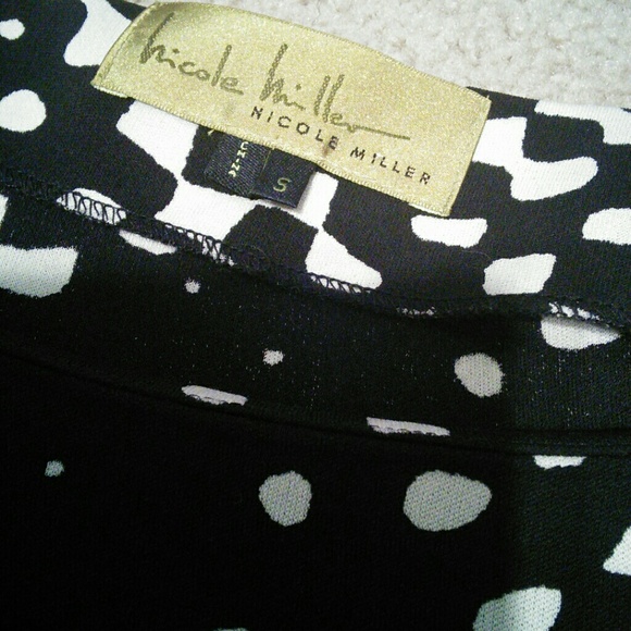 🤑🤑Nicole Miller Black White Graphic Print Dress - Picture 2 of 4