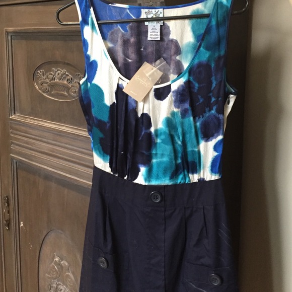 Anthropologie silk and cotton dress