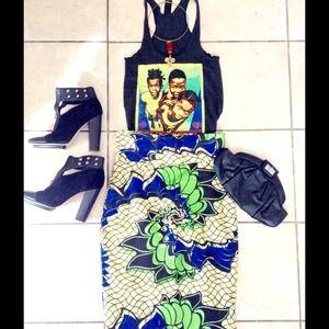 Kenyan Handmade Printed High Waist Skirt