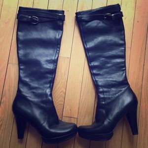 Via Spiga Italian leather black tall boots sz 7.5