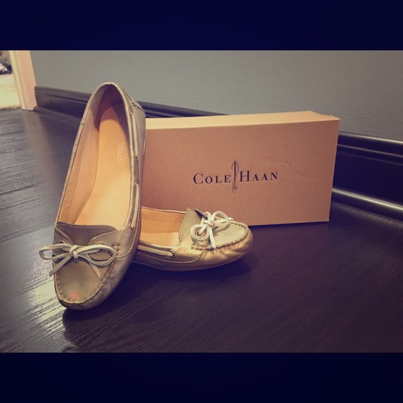 *REDUCED* Gold Cole Haan boat shoes