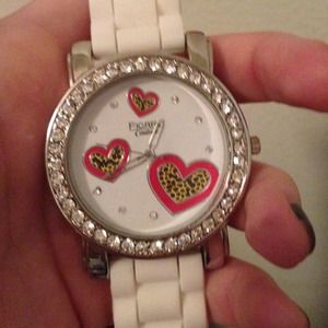 White band watch with rhinestones