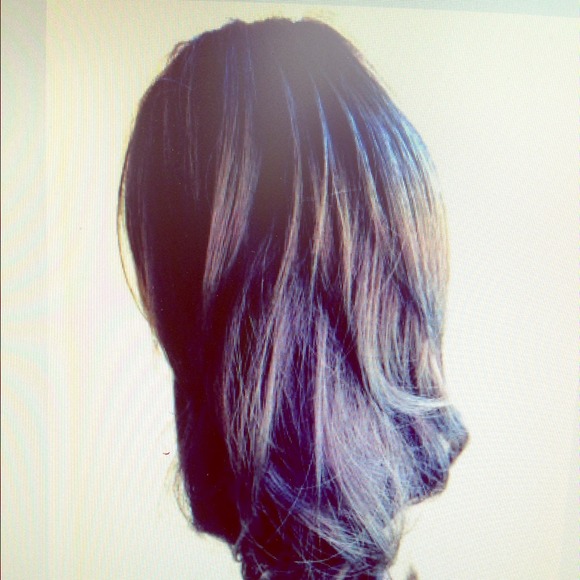 Pony tail clip on dark brown curly