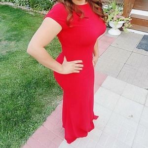 Bodycon maxi dress scoopback