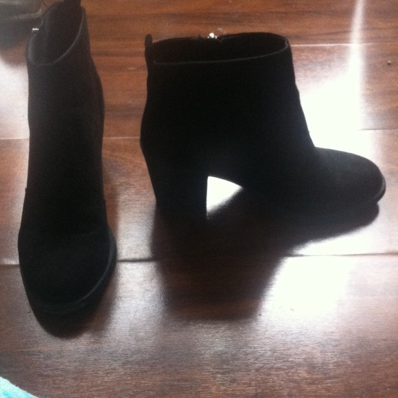 Black suede booties