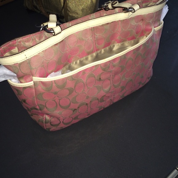 Pink Coach hang bag