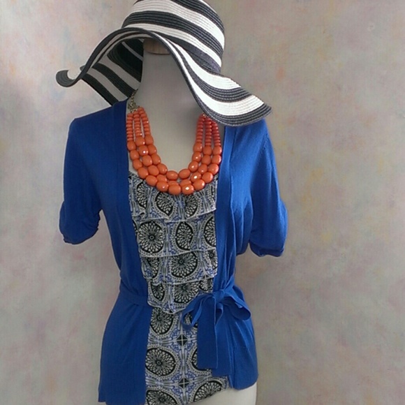 Royal blue cardigan/tank combo - Picture 2 of 4