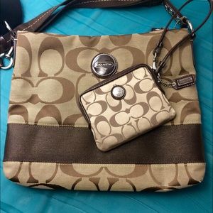 Coach cross body bag & small wristlet