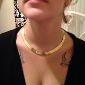 Solid! Heavy Gold Necklace ( herringbone )