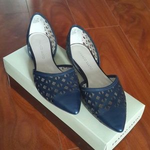 Navy Point Toe D'orsay Flats