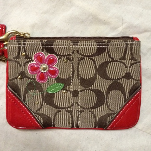 Coach flower wristlet