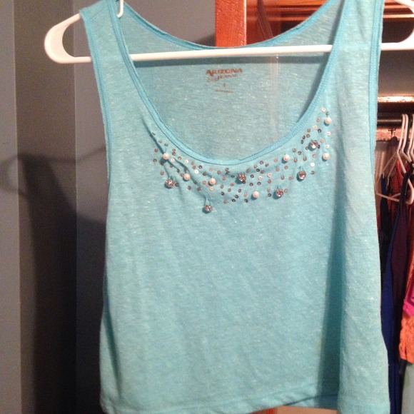 Cut off bejeweled Tank Top