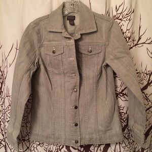 Chico's Light Grey Denim Jacket size 0