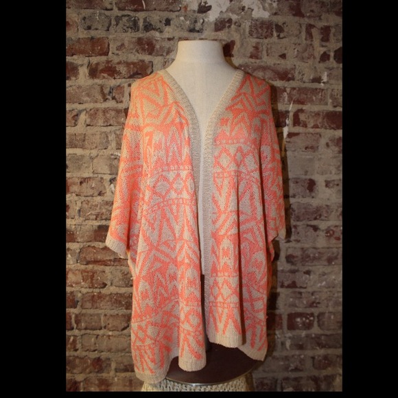 Blu Pepper Geometric Print Open Cardigan - NWT