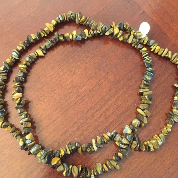 Tigers eye single strand long necklace