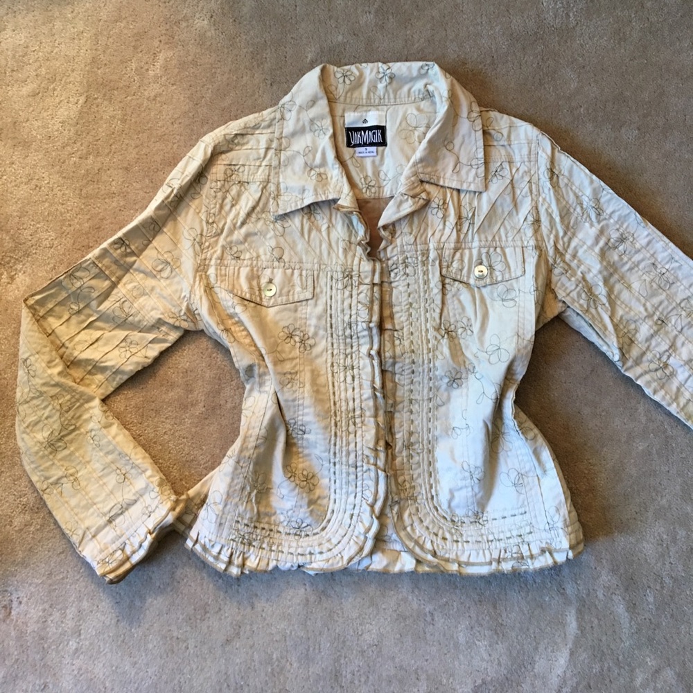 Yak Magic cotton embroidered beige jacket
