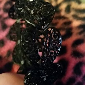 Black lace heart bracelet