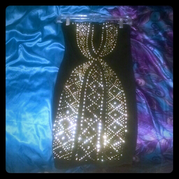 🎀TRADED🎀Bling strapless dress