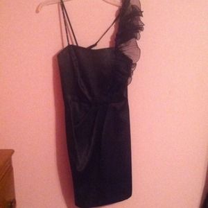 One Shoulder Black Dress