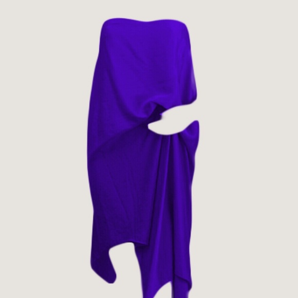 OFFER! BCBG Silk Purple Draped Strapless Dress